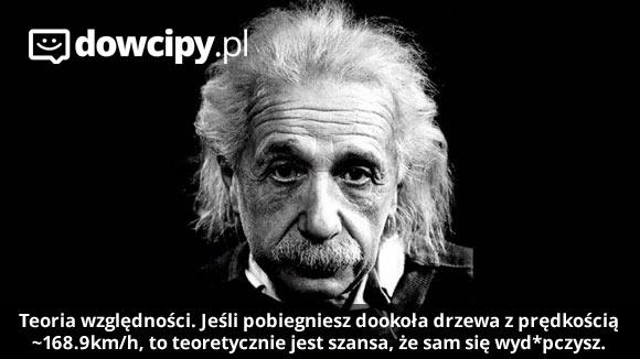 Teoria względności. Jeśli pobiegniesz dookoła drzewa z prędkością ~168.9km/h, to teoretycznie jest szansa, że sam się wyd*pczysz.